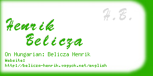 henrik belicza business card